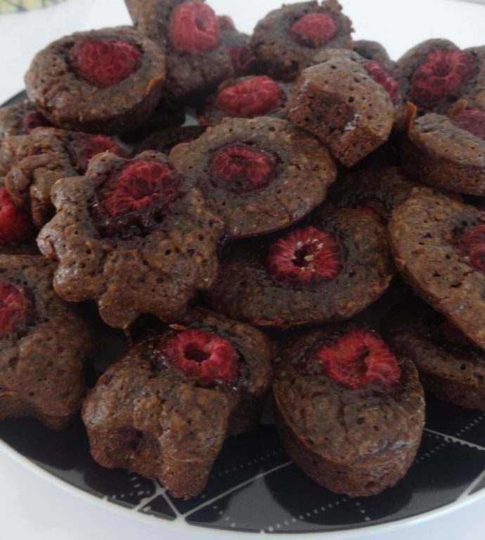 Mini moelleux chocolat framboises ( sans gluten )